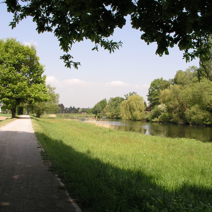 Blick auf die Werre in Bad Oeynhausen (Altertumskommission). (vergrößerte Bildansicht wird geöffnet)