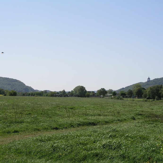 Minden, Blick auf die Porta Westfalica (Altertumskommission). (vergrößerte Bildansicht wird geöffnet)