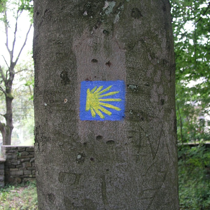 Markierung des Jakobswegs (LVR). (vergrößerte Bildansicht wird geöffnet)