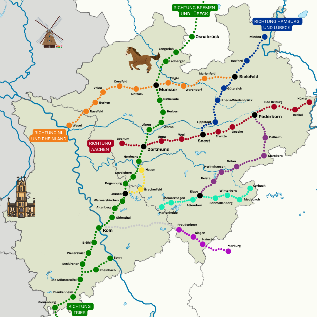 Alle offiziellen Wege in Westfalen
